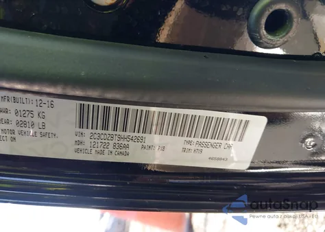 2017 Dodge Challenger T/A из США, поврежденный, VIN 2C3CDZBT9HH542691